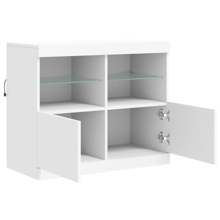 Servantă cu lumini LED, alb, 81x37x67 cm - WALTI WALTI