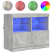 Servantă cu lumini LED, gri beton, 81x37x67 cm - WALTI WALTI