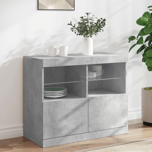 Servantă cu lumini LED, gri beton, 81x37x67 cm - WALTI WALTI