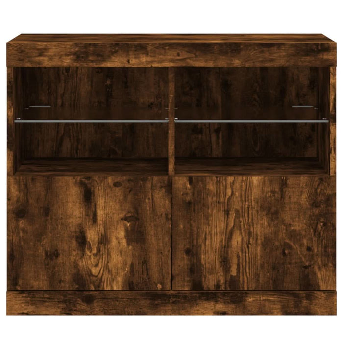 Servantă cu lumini LED, stejar fumuriu, 81x37x67 cm - WALTI WALTI