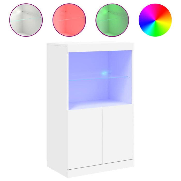 Servantă cu lumini LED, alb, 60,5x37x100 cm - WALTI WALTI