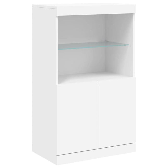 Servantă cu lumini LED, alb, 60,5x37x100 cm - WALTI WALTI