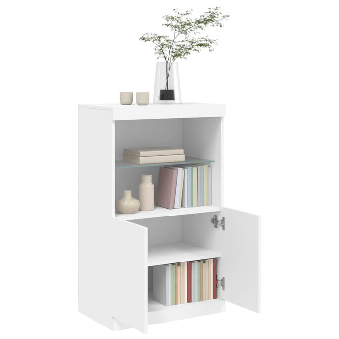 Servantă cu lumini LED, alb, 60,5x37x100 cm - WALTI WALTI