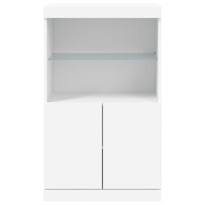 Servantă cu lumini LED, alb, 60,5x37x100 cm - WALTI WALTI