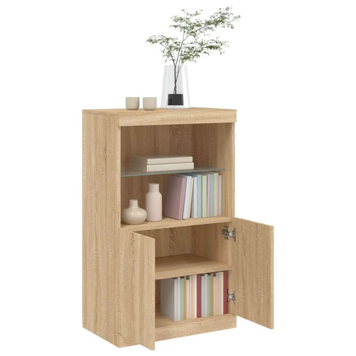 Servantă cu lumini LED, stejar sonoma, 60,5x37x100 cm - WALTI WALTI