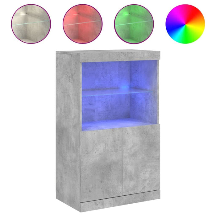 Servantă cu lumini LED, gri beton, 60,5x37x100 cm - WALTI WALTI
