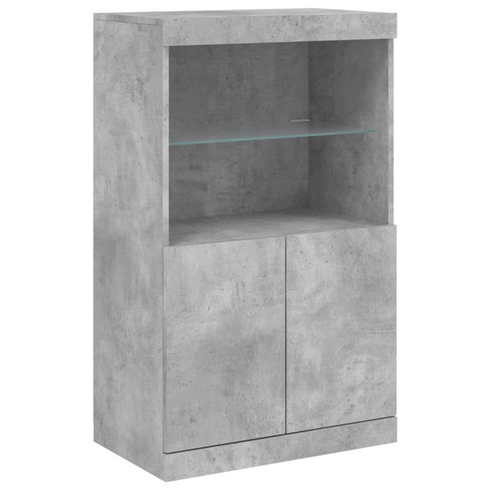 Servantă cu lumini LED, gri beton, 60,5x37x100 cm - WALTI WALTI