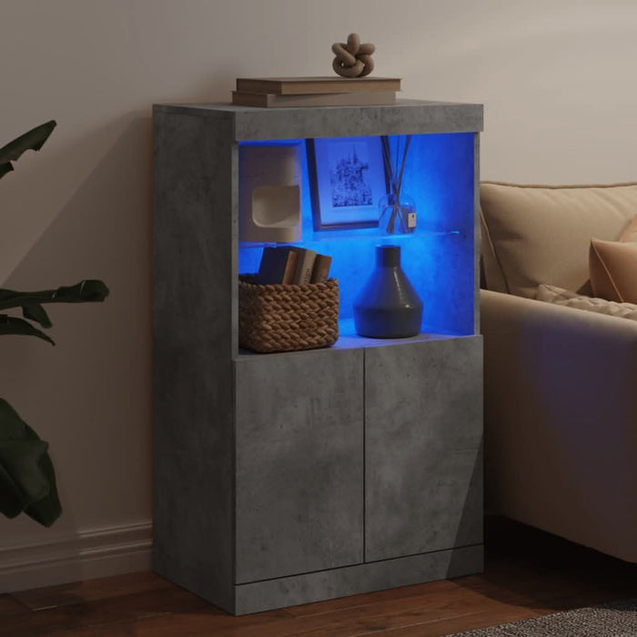 Servantă cu lumini LED, gri beton, 60,5x37x100 cm - WALTI WALTI