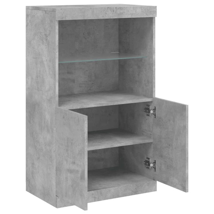 Servantă cu lumini LED, gri beton, 60,5x37x100 cm - WALTI WALTI
