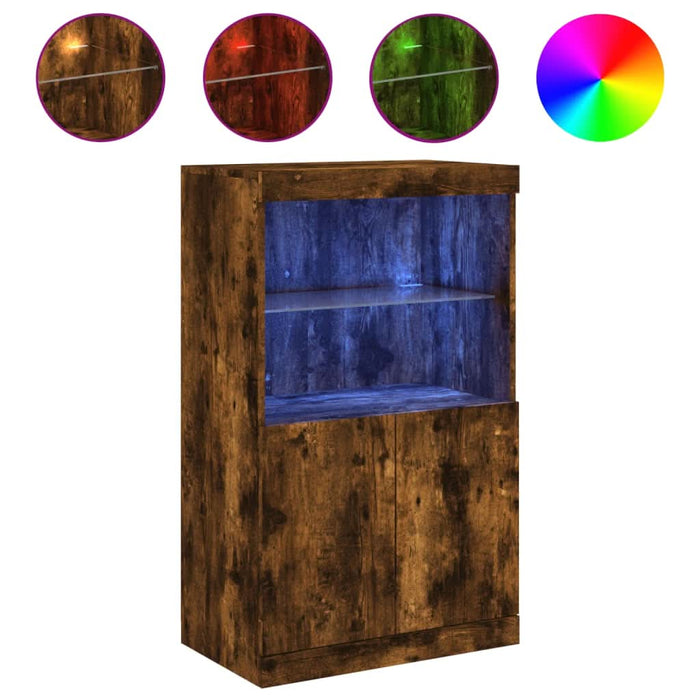 Servantă cu lumini LED, stejar fumuriu, 60,5x37x100 cm - WALTI WALTI