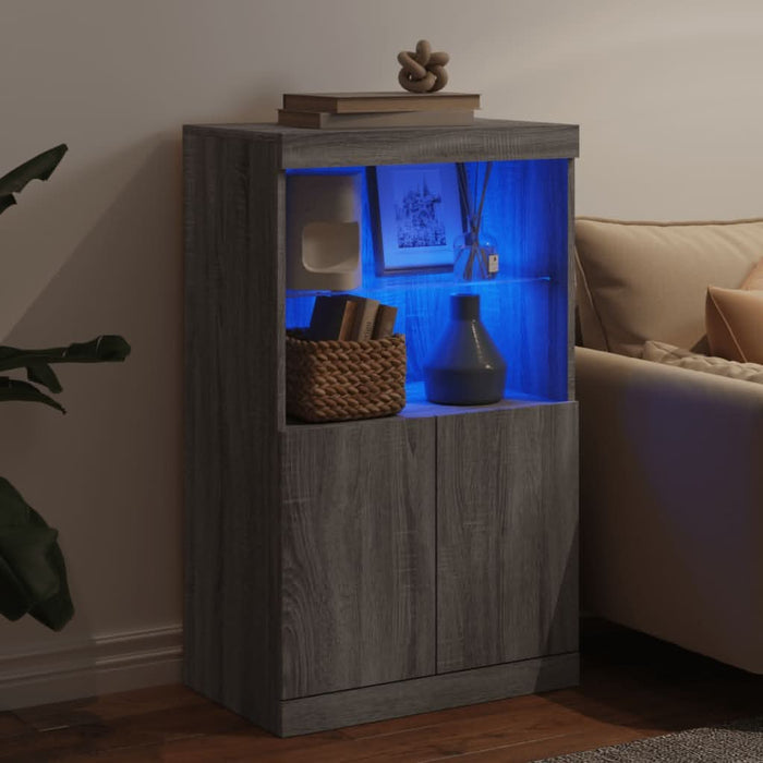 Servantă cu lumini LED, gri sonoma, 60,5x37x100 cm - WALTI WALTI