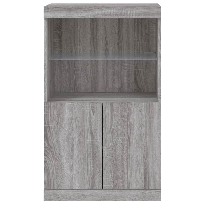 Servantă cu lumini LED, gri sonoma, 60,5x37x100 cm - WALTI WALTI