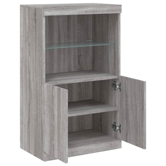 Servantă cu lumini LED, gri sonoma, 60,5x37x100 cm - WALTI WALTI