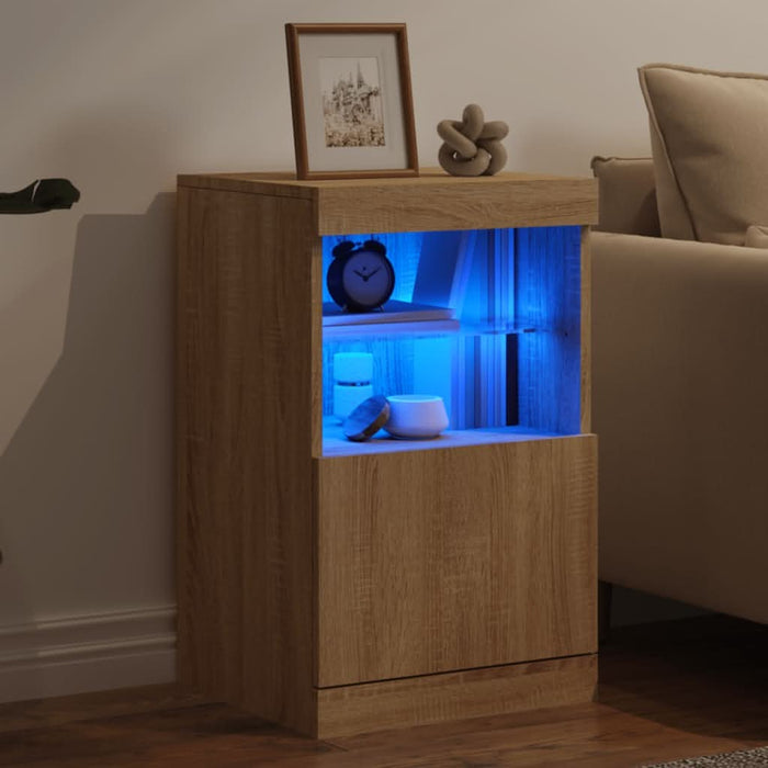 Servantă cu lumini LED, stejar sonoma, 41x37x67 cm - WALTI WALTI