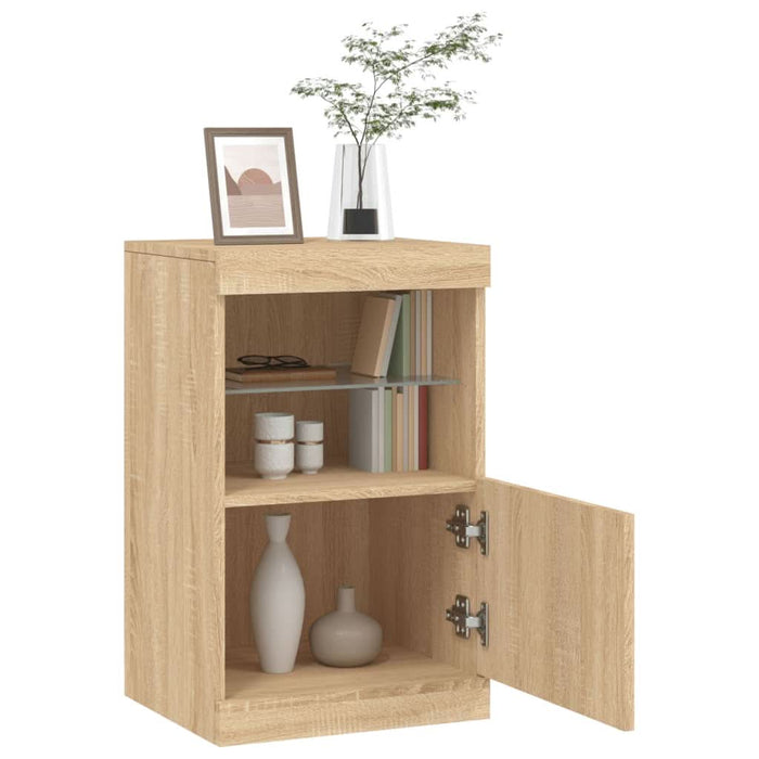 Servantă cu lumini LED, stejar sonoma, 41x37x67 cm - WALTI WALTI