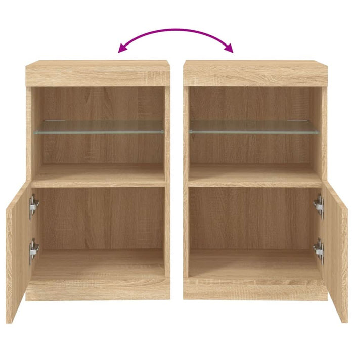 Servantă cu lumini LED, stejar sonoma, 41x37x67 cm - WALTI WALTI