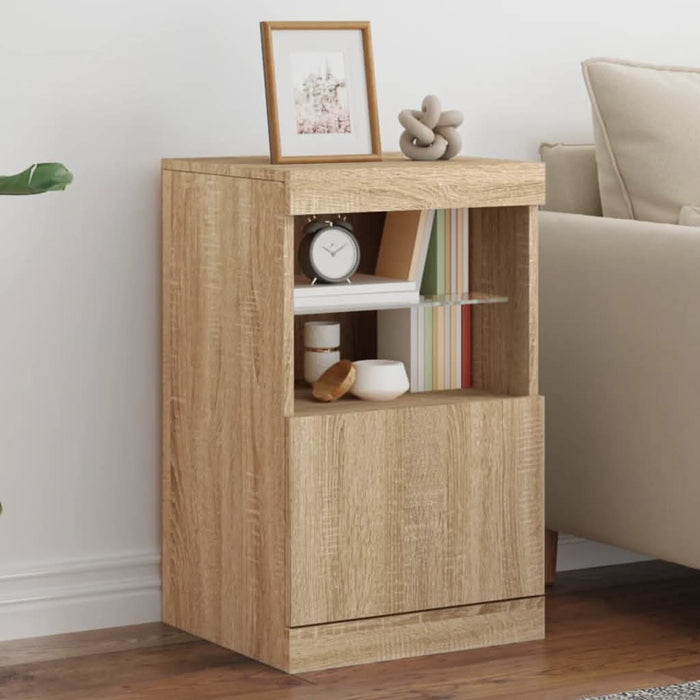 Servantă cu lumini LED, stejar sonoma, 41x37x67 cm - WALTI WALTI