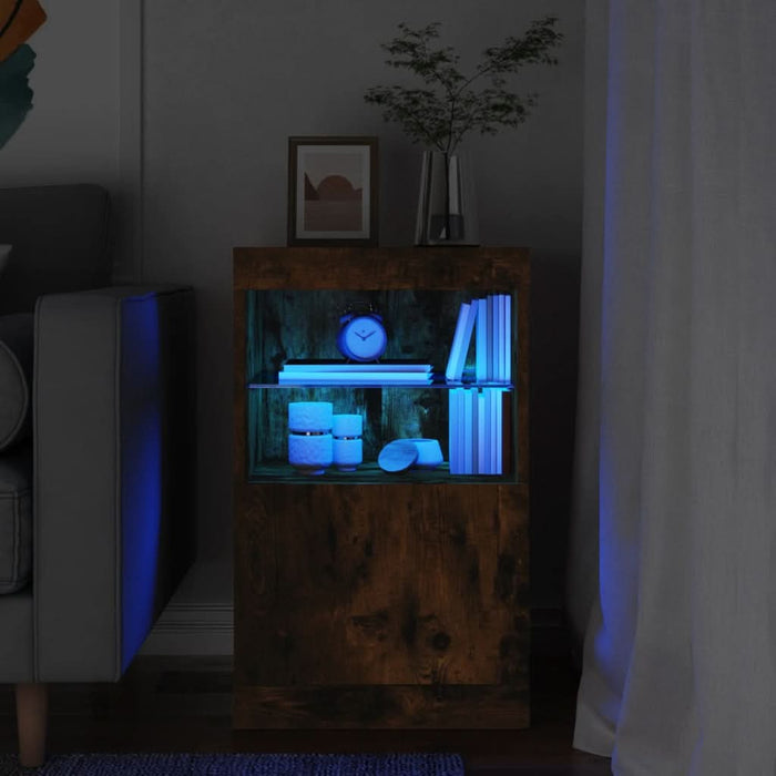 Servantă cu lumini LED, stejar fumuriu, 41x37x67 cm - WALTI WALTI