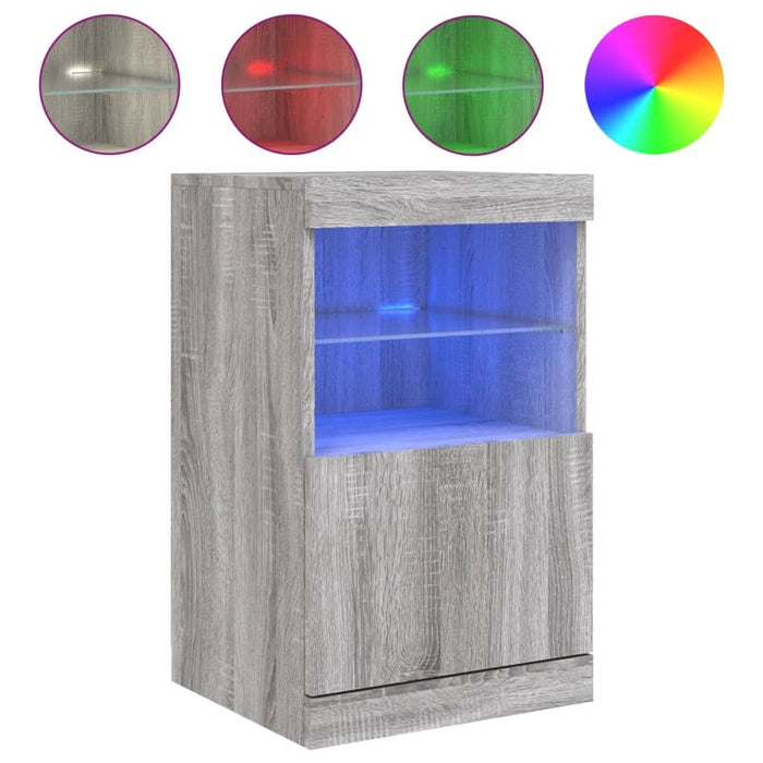 Servantă cu lumini LED, gri sonoma, 41x37x67 cm - WALTI WALTI
