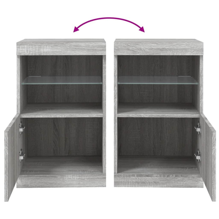 Servantă cu lumini LED, gri sonoma, 41x37x67 cm - WALTI WALTI