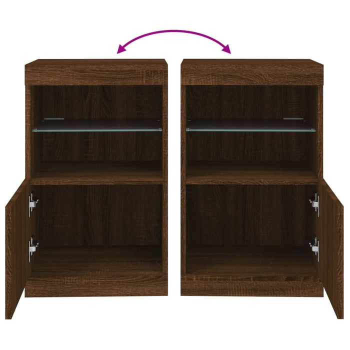 Servantă cu lumini LED, stejar maro, 41x37x67 cm - WALTI WALTI