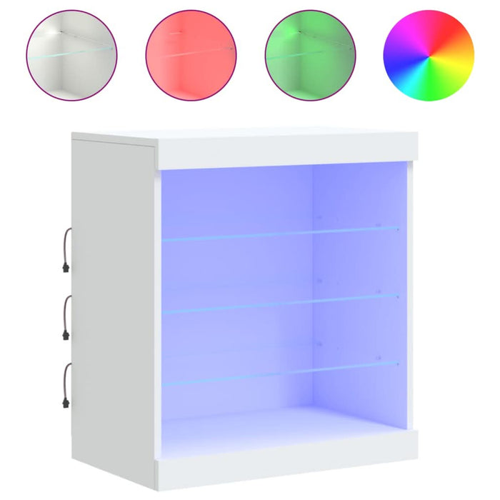Servantă cu lumini LED, alb, 60,5x37x67 cm - WALTI WALTI
