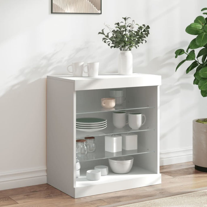 Servantă cu lumini LED, alb, 60,5x37x67 cm - WALTI WALTI