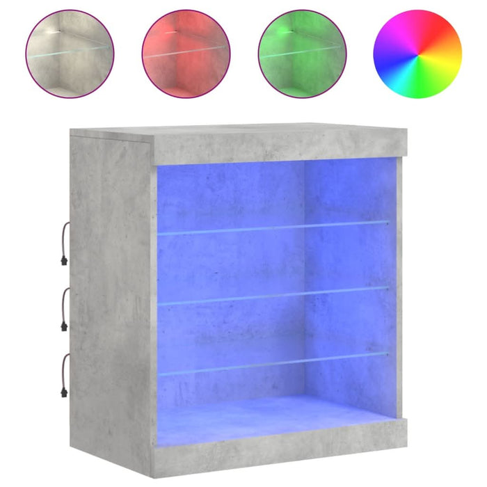 Servantă cu lumini LED, gri beton, 60,5x37x67 cm - WALTI WALTI