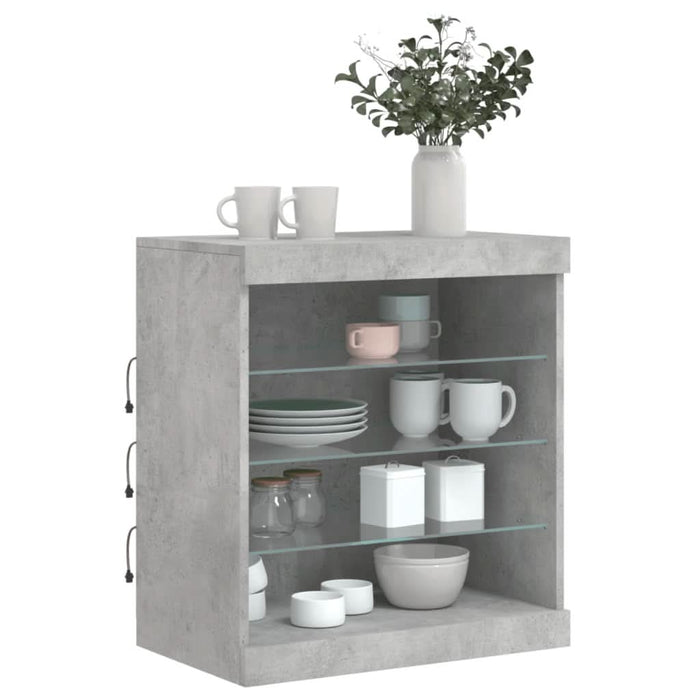 Servantă cu lumini LED, gri beton, 60,5x37x67 cm - WALTI WALTI