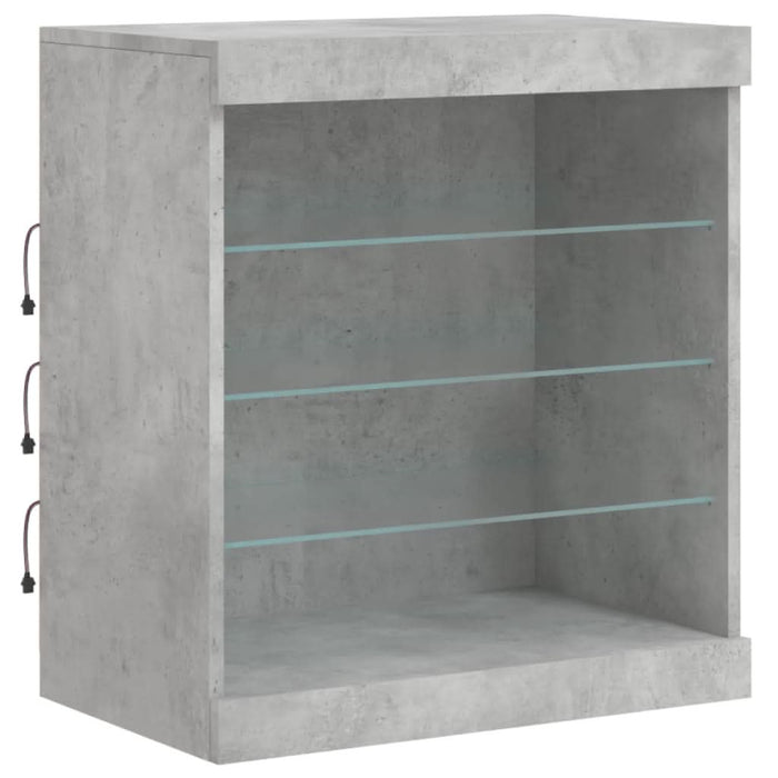Servantă cu lumini LED, gri beton, 60,5x37x67 cm - WALTI WALTI