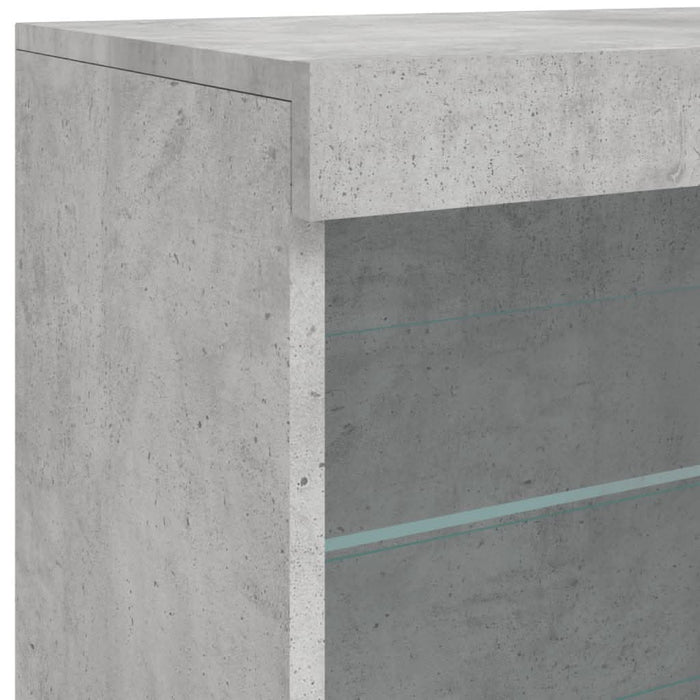 Servantă cu lumini LED, gri beton, 60,5x37x67 cm - WALTI WALTI