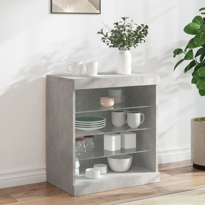Servantă cu lumini LED, gri beton, 60,5x37x67 cm - WALTI WALTI