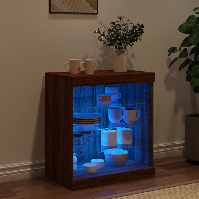 Servantă cu lumini LED, stejar maro, 60,5x37x67 cm - WALTI WALTI