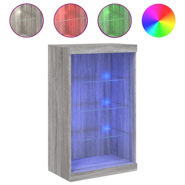 Servantă cu lumini LED, gri sonoma, 60,5x37x100 cm - WALTI WALTI