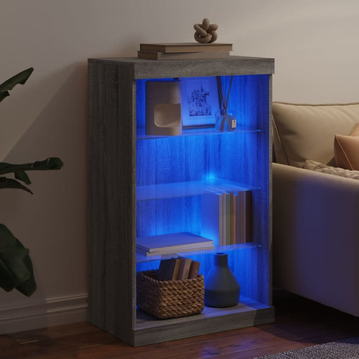 Servantă cu lumini LED, gri sonoma, 60,5x37x100 cm - WALTI WALTI