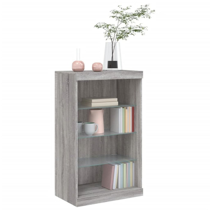 Servantă cu lumini LED, gri sonoma, 60,5x37x100 cm - WALTI WALTI