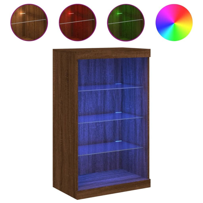 Servantă cu lumini LED, stejar maro, 60,5x37x100 cm - WALTI WALTI