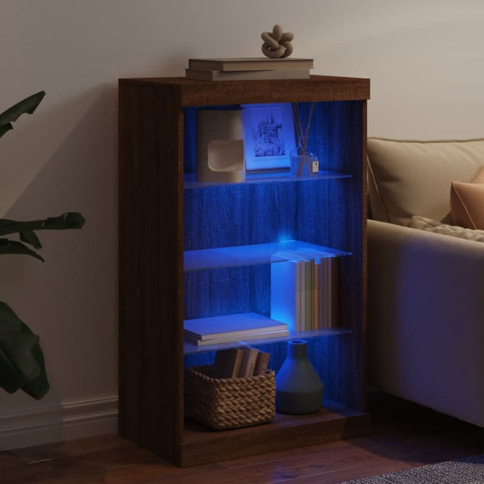 Servantă cu lumini LED, stejar maro, 60,5x37x100 cm - WALTI WALTI