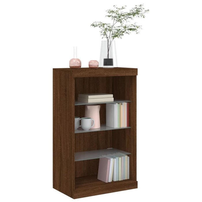 Servantă cu lumini LED, stejar maro, 60,5x37x100 cm - WALTI WALTI
