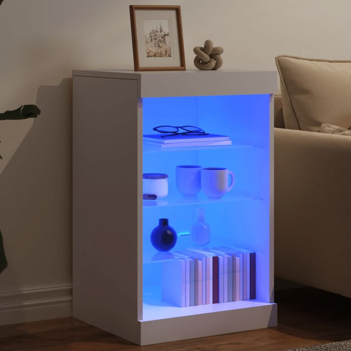 Servantă cu lumini LED, alb, 41x37x67 cm - WALTI WALTI