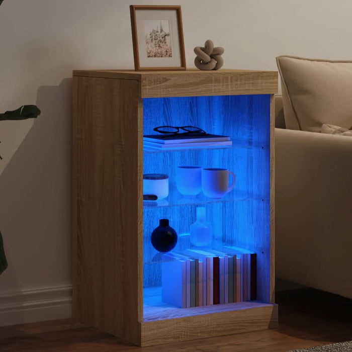 Servantă cu lumini LED, stejar sonoma, 41x37x67 cm - WALTI WALTI