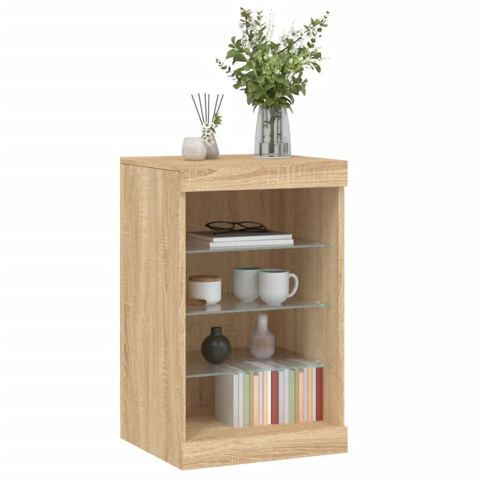 Servantă cu lumini LED, stejar sonoma, 41x37x67 cm - WALTI WALTI