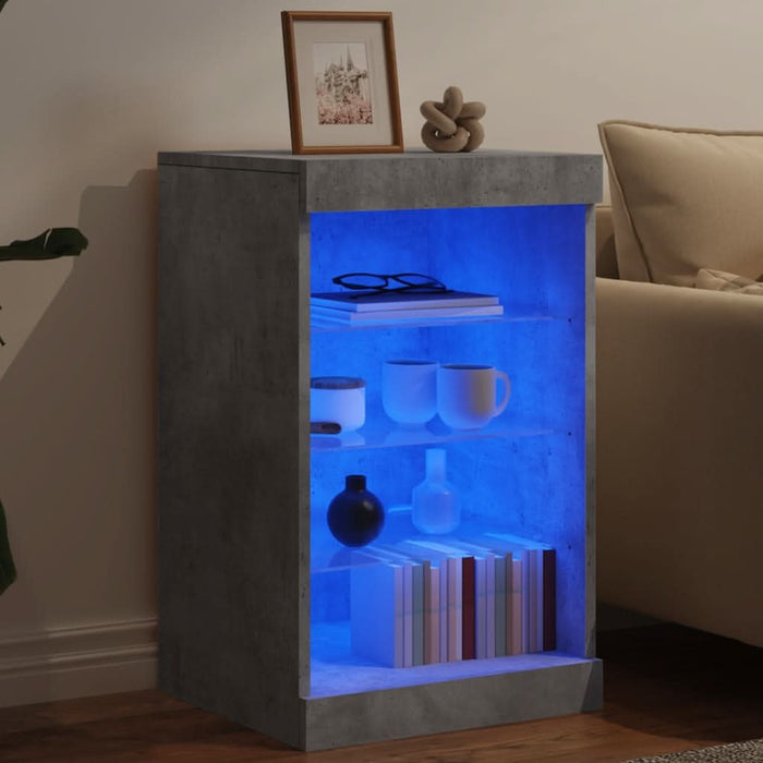 Servantă cu lumini LED, gri beton, 41x37x67 cm - WALTI WALTI