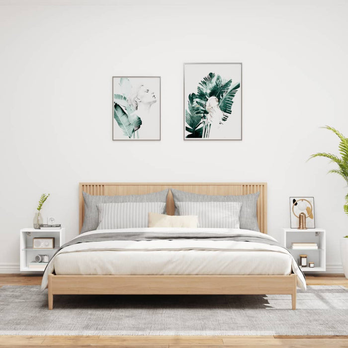 Noptiere cu lumini LED montate pe perete, 2 buc., alb - WALTI WALTI