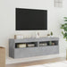 Comode TV de perete cu lumini LED 2 buc. gri beton 60x30x40 cm - WALTI WALTI