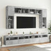 Comode TV de perete cu lumini LED 2 buc. gri beton 60x30x40 cm - WALTI WALTI