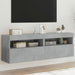 Comode TV de perete cu lumini LED 2 buc. gri beton 60x30x40 cm - WALTI WALTI