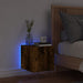 Comodă TV de perete cu lumini LED, stejar fumuriu, 30,5x35x30cm - WALTI WALTI