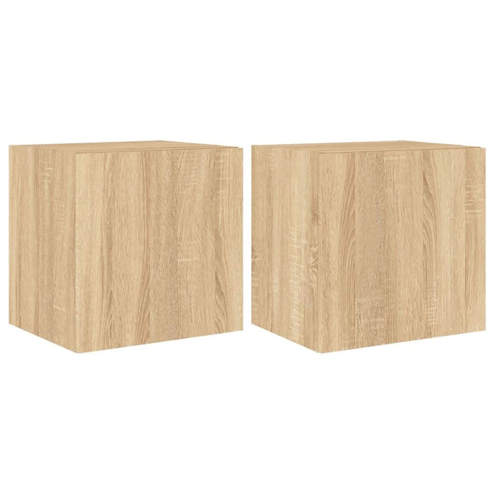 Comodă TV de perete cu LED, 2 buc. stejar sonoma, 40,5x35x40 cm - WALTI WALTI