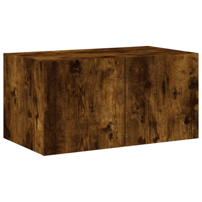 Comodă TV de perete cu lumini LED, stejar fumuriu, 60x35x31 cm - WALTI WALTI